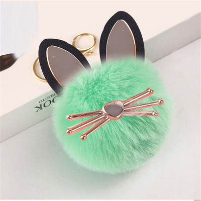Kawaii bufniță pisică blană artificială pom pom breloc femei poșta portofel farmec drăguț animal pandantiv de pluș cu breloc accesorii rucsac