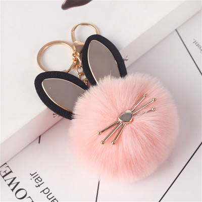 Kawaii bufniță pisică blană artificială pom pom breloc femei poșta portofel farmec drăguț animal pandantiv de pluș cu breloc accesorii rucsac