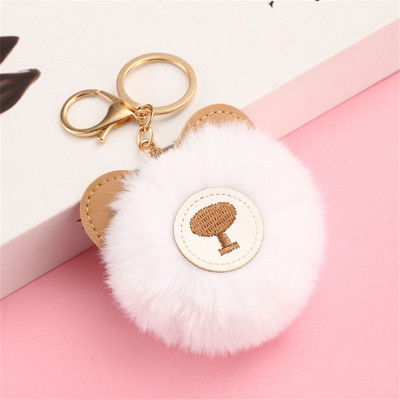 Kawaii bufniță pisică blană artificială pom pom breloc femei poșta portofel farmec drăguț animal pandantiv de pluș cu breloc accesorii rucsac