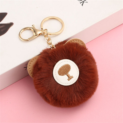 Kawaii bufniță pisică blană artificială pom pom breloc femei poșta portofel farmec drăguț animal pandantiv de pluș cu breloc accesorii rucsac