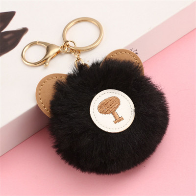 Kawaii bufniță pisică blană artificială pom pom breloc femei poșta portofel farmec drăguț animal pandantiv de pluș cu breloc accesorii rucsac