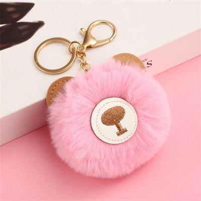 Kawaii bufniță pisică blană artificială pom pom breloc femei poșta portofel farmec drăguț animal pandantiv de pluș cu breloc accesorii rucsac