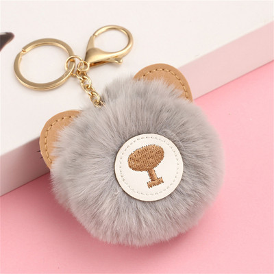 Kawaii bufniță pisică blană artificială pom pom breloc femei poșta portofel farmec drăguț animal pandantiv de pluș cu breloc accesorii rucsac