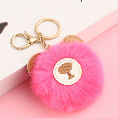 Kawaii bufniță pisică blană artificială pom pom breloc femei poșta portofel farmec drăguț animal pandantiv de pluș cu breloc accesorii rucsac