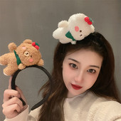 Trake za kosu sa slatkim medvjedom od koraljnog runa Djevojke koje peru lice Lijepe trake za glavu sa životinjama Cosplay ukrasi Trake za kosu Modni dodaci za kosu