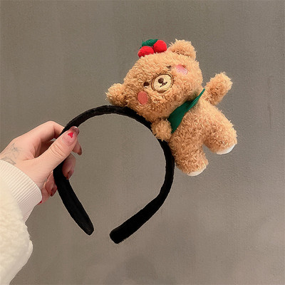 Trake za kosu sa slatkim medvjedom od koraljnog runa Djevojke koje peru lice Lijepe trake za glavu sa životinjama Cosplay ukrasi Trake za kosu Modni dodaci za kosu