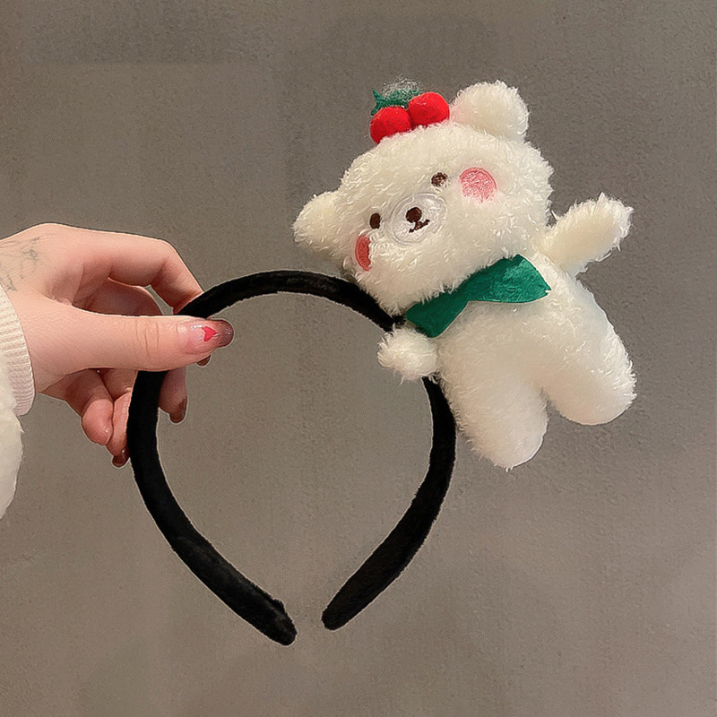 Trake za kosu sa slatkim medvjedom od koraljnog runa Djevojke koje peru lice Lijepe trake za glavu sa životinjama Cosplay ukrasi Trake za kosu Modni dodaci za kosu