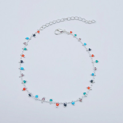 Culoarea curcubeu, cristal, gleznă, brățări pentru femei, stil etnic, lanț, gleznă, 2021, modă, farmec simplu, bijuterii pentru picioare, cadouri pentru doamne