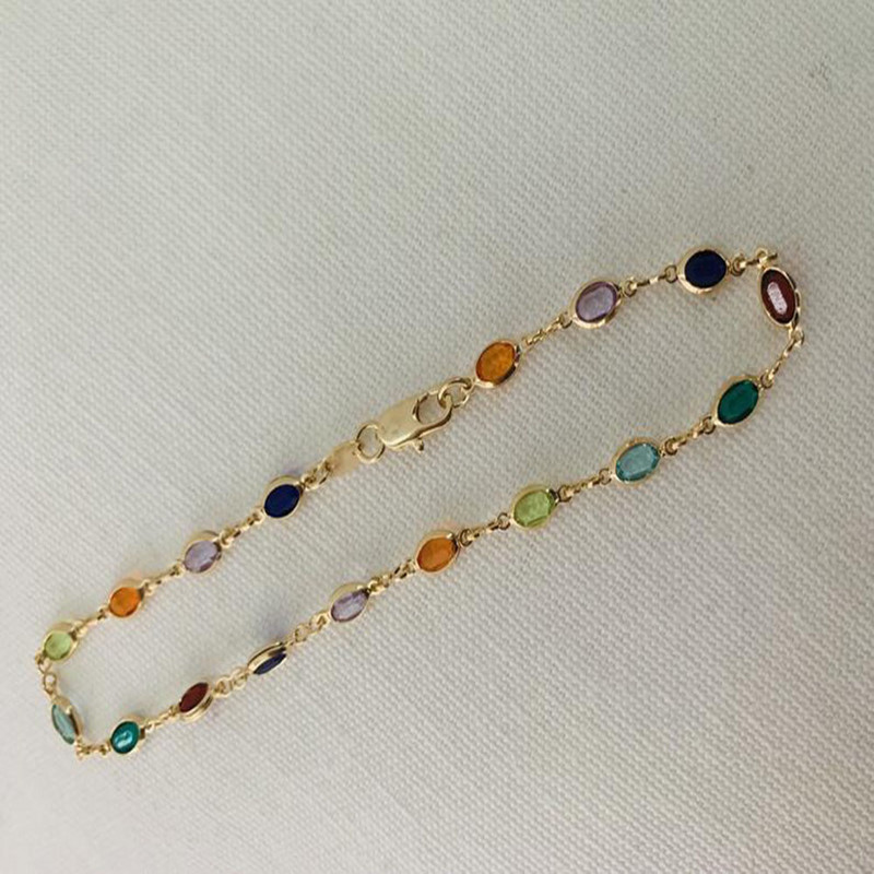 Culoarea curcubeu, cristal, gleznă, brățări pentru femei, stil etnic, lanț, gleznă, 2021, modă, farmec simplu, bijuterii pentru picioare, cadouri pentru doamne