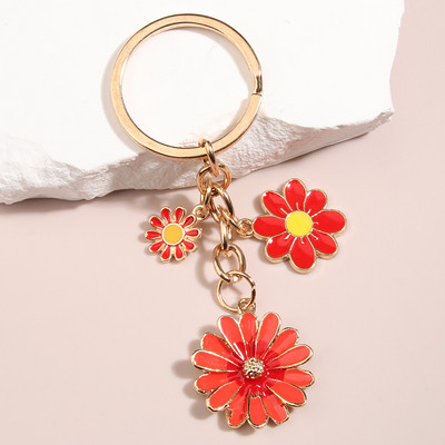 Slatki emajlirani privjesak za ključeve Suncokret Privjesak za ključeve Krizantema Privjesci za ključeve Suveniri Pokloni za žene Djevojke Dodaci za torbicu DIY nakit