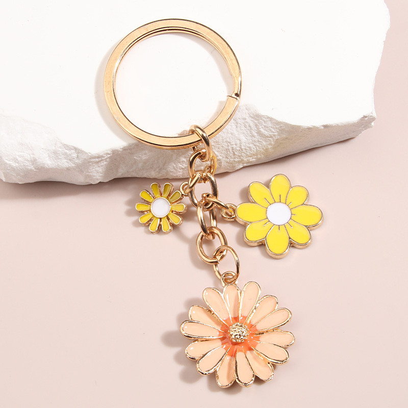 Slatki emajlirani privjesak za ključeve Suncokret Privjesak za ključeve Krizantema Privjesci za ključeve Suveniri Pokloni za žene Djevojke Dodaci za torbicu DIY nakit