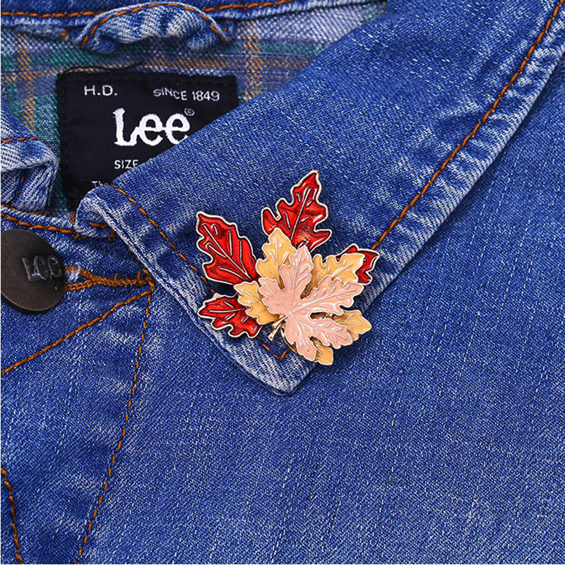 Broșă vintage pentru femei Broșe din frunze de arțar pentru femei Broșă cu rever emailat din aliaj pentru pulover haină Accesorii pentru îmbrăcăminte bijuterii