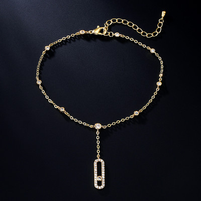 RAKOL, zirconiu cubic, gleznă ovală cu pandantiv pentru femei, INS 2022, sandale la modă, accesorii de plajă, bijuterii cadou de petrecere din Hawaii