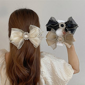 Velike mašne za kosu Koje za kosu sa vještačkim dijamantima Ukosnice od šifona Ukosnice Ukosnice za vjenčanje Korejska kopča za kosu Drške za kosu Dodaci za žene Novo