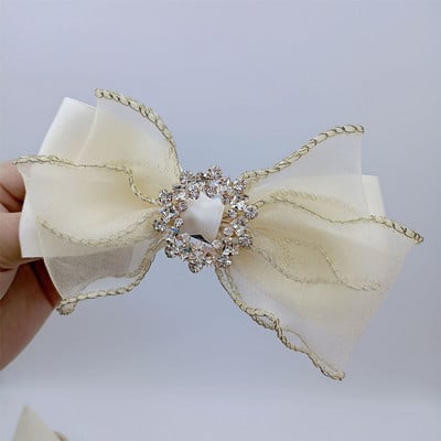 Velike mašne za kosu Koje za kosu sa vještačkim dijamantima Ukosnice od šifona Ukosnice Ukosnice za vjenčanje Korejska kopča za kosu Drške za kosu Dodaci za žene Novo