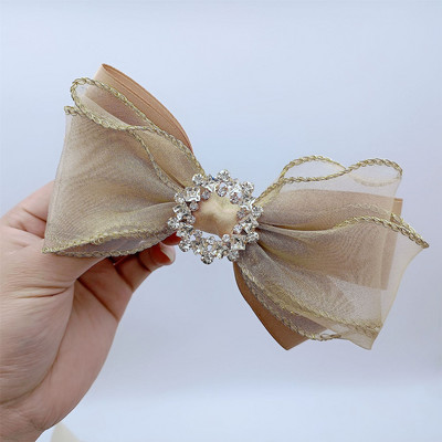 Velike mašne za kosu Koje za kosu sa vještačkim dijamantima Ukosnice od šifona Ukosnice Ukosnice za vjenčanje Korejska kopča za kosu Drške za kosu Dodaci za žene Novo