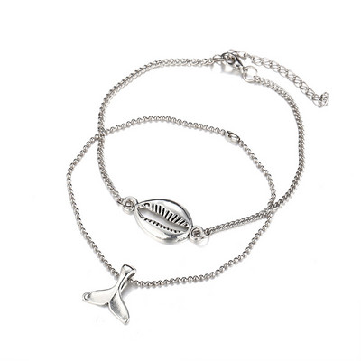 2019. Boho Ocean Beach podesiva žica Macrame školjka morska školjka Cowrie narukvica za gležanj Bijele perle Ženske narukvice s kornjačom