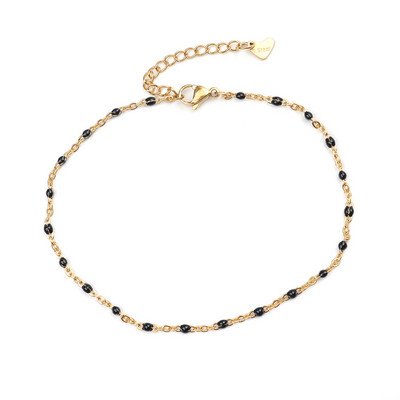 New Hot 304 din oțel inoxidabil emailat gleznă de culoare aurie culori de email mixte pentru femei fete 23 cm (9") lungime, 1 bucată