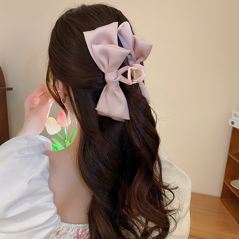 Големи шноли за коса с панделка от сатен