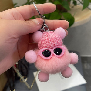 Privjesak s krznom zeca Mini Rex Pahuljasti privjesci za ključeve Drangulije Pom Pom Privjesak za ključeve Drangulije Pomponi Privjesci za ključeve