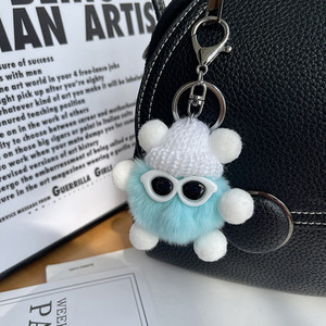 Privjesak s krznom zeca Mini Rex Pahuljasti privjesci za ključeve Drangulije Pom Pom Privjesak za ključeve Drangulije Pomponi Privjesci za ključeve