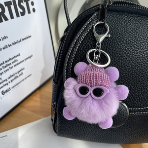 Privjesak s krznom zeca Mini Rex Pahuljasti privjesci za ključeve Drangulije Pom Pom Privjesak za ključeve Drangulije Pomponi Privjesci za ključeve