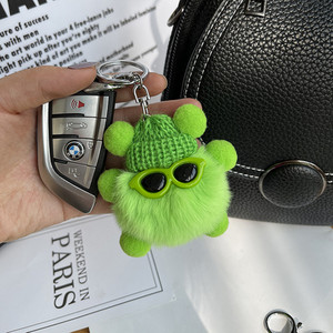 Privjesak s krznom zeca Mini Rex Pahuljasti privjesci za ključeve Drangulije Pom Pom Privjesak za ključeve Drangulije Pomponi Privjesci za ključeve