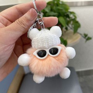 Privjesak s krznom zeca Mini Rex Pahuljasti privjesci za ključeve Drangulije Pom Pom Privjesak za ključeve Drangulije Pomponi Privjesci za ključeve