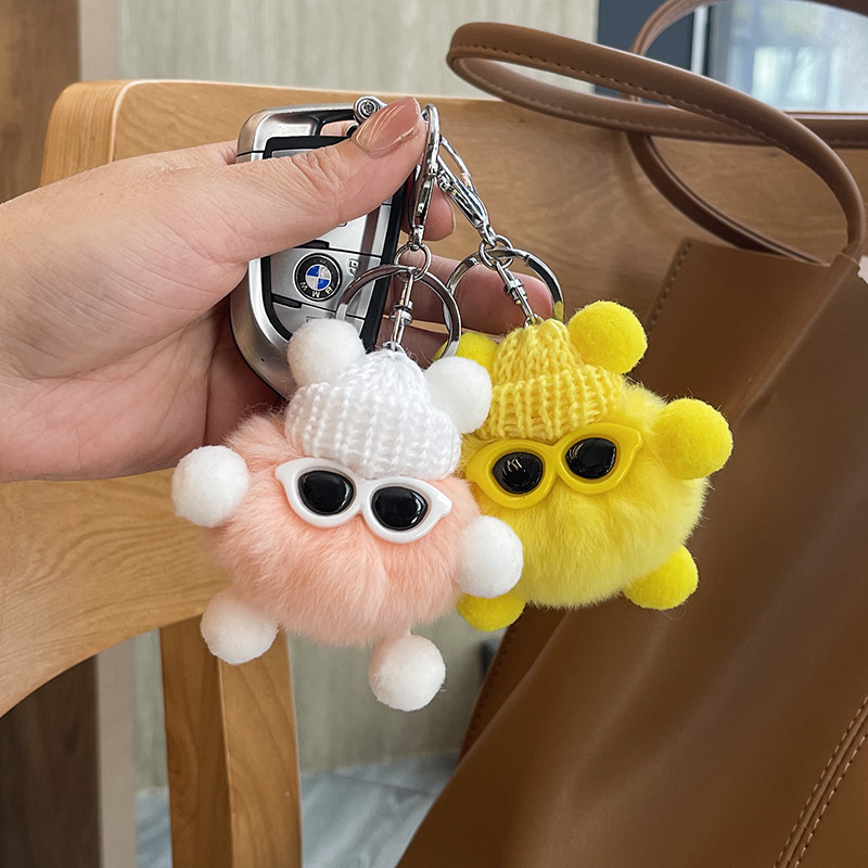 Privjesak s krznom zeca Mini Rex Pahuljasti privjesci za ključeve Drangulije Pom Pom Privjesak za ključeve Drangulije Pomponi Privjesci za ključeve