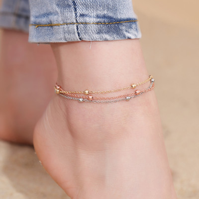 ZOSHI, în mai multe straturi, de culoare auriu, pandantiv, lanțuri de glezne, perle boho, mărgele de gleznă pentru femei, bijuterii pentru picioare de vară pentru plajă