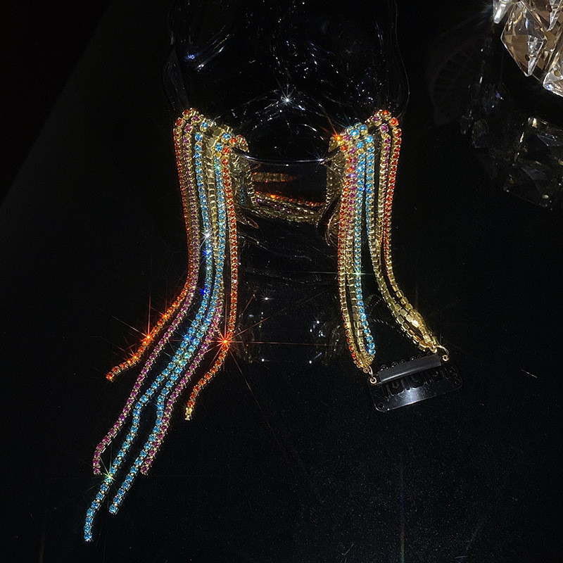 Lanț pentru cap cu strasuri strălucitoare Agrafă de păr invizibilă Agrafă de păr Bijuterii pentru toaletă de lux Ornamente de mireasă cu ciucuri lungi Accesorii pentru păr