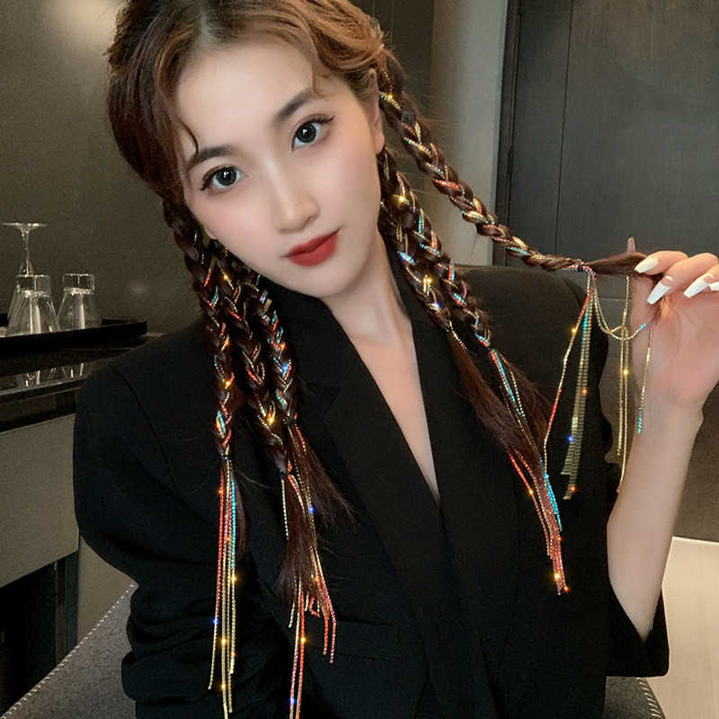 Lanț pentru cap cu strasuri strălucitoare Agrafă de păr invizibilă Agrafă de păr Bijuterii pentru toaletă de lux Ornamente de mireasă cu ciucuri lungi Accesorii pentru păr