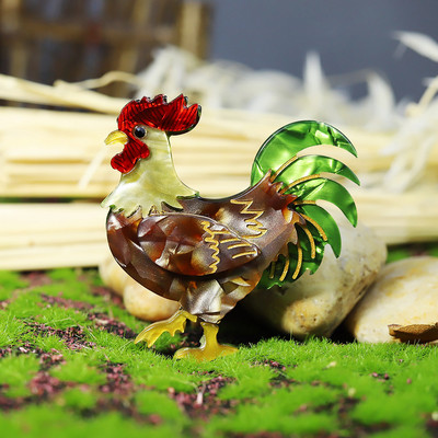 Προσαρμοσμένες χειροποίητες ζωηρές Arcylic Big Tail Rooster Cock καρφίτσες για γυναίκες Σχεδιαστής Unisex Chicken Party καρφίτσες γραφείου καρφίτσες