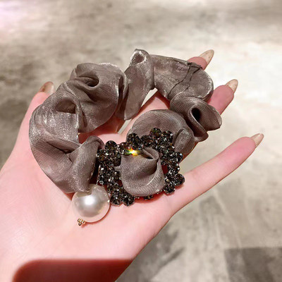 Scrunchies de păr cu perle Cravate de frânghie de modă coreeană Benzi elastice de cauciuc Suport pentru coadă de cal Fete Accesorii de păr de vară pentru femei 2022