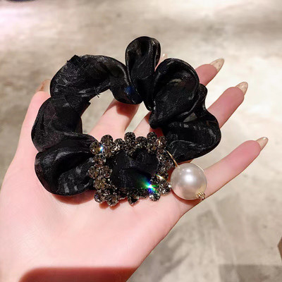 Scrunchies de păr cu perle Cravate de frânghie de modă coreeană Benzi elastice de cauciuc Suport pentru coadă de cal Fete Accesorii de păr de vară pentru femei 2022