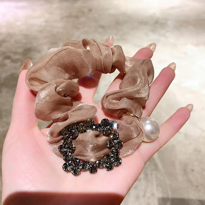 Scrunchies de păr cu perle Cravate de frânghie de modă coreeană Benzi elastice de cauciuc Suport pentru coadă de cal Fete Accesorii de păr de vară pentru femei 2022