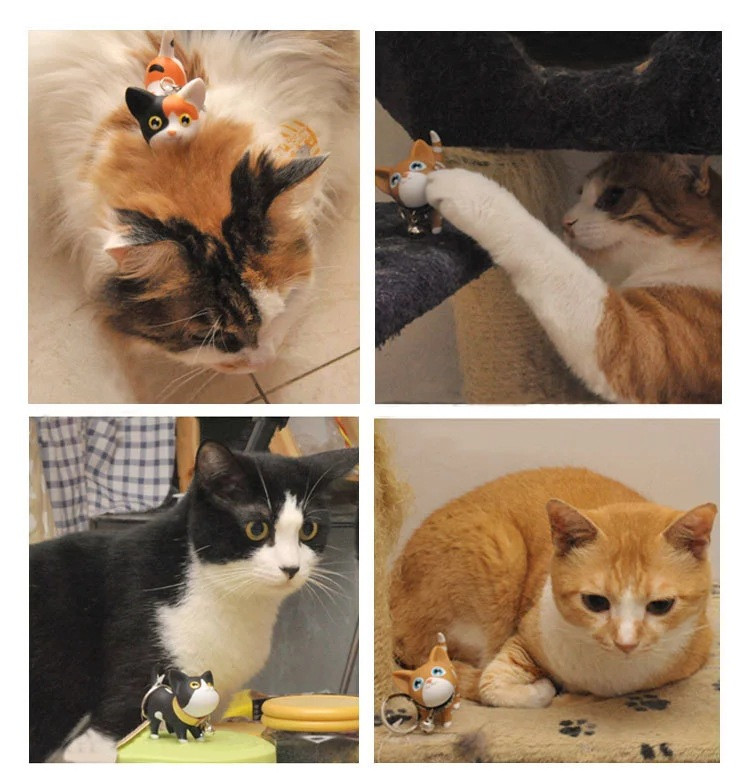 Versiunea coreeană a creativului drăguț meng doll breloc Kate cat cuplu cheie folie pisoi cheie folie