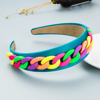 Divattervező Fejpántok Wide Candy Color Fejfedők Personality Lánc Hajpántok Barokk Fejpánt Haj Kiegészítők Női Új