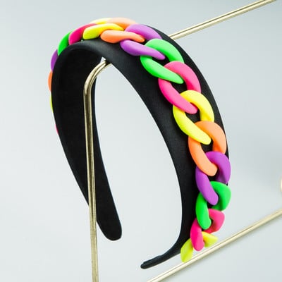 Divattervező Fejpántok Wide Candy Color Fejfedők Personality Lánc Hajpántok Barokk Fejpánt Haj Kiegészítők Női Új