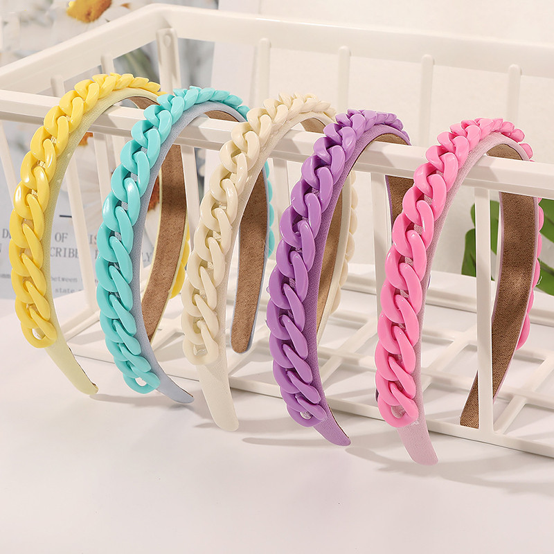 Divattervező Fejpántok Wide Candy Color Fejfedők Personality Lánc Hajpántok Barokk Fejpánt Haj Kiegészítők Női Új