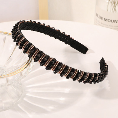 Bentite pline de cristal pentru femei Bentite de păr lucrate manual cu margele Bentiță de designer de lux Benzi de cerc cu fundă Accesorii pentru păr de nuntă Nou