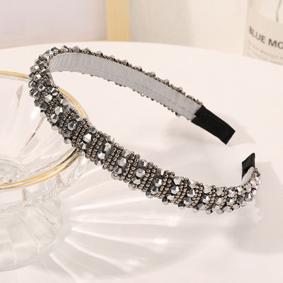 Bentite pline de cristal pentru femei Bentite de păr lucrate manual cu margele Bentiță de designer de lux Benzi de cerc cu fundă Accesorii pentru păr de nuntă Nou