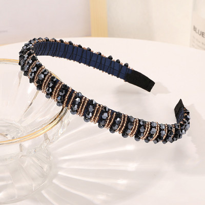 Bentite pline de cristal pentru femei Bentite de păr lucrate manual cu margele Bentiță de designer de lux Benzi de cerc cu fundă Accesorii pentru păr de nuntă Nou