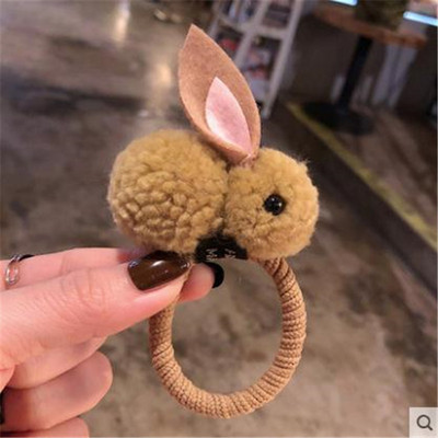 Bentite drăguțe de iepure din lână de iarnă pentru femei Bentite de păr din pluș Scrunchies coreeană Kawaii Ace accesorii de păr pentru fete
