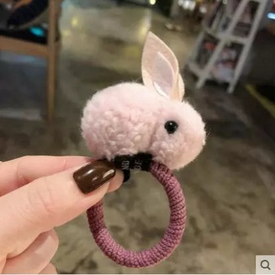 Bentite drăguțe de iepure din lână de iarnă pentru femei Bentite de păr din pluș Scrunchies coreeană Kawaii Ace accesorii de păr pentru fete