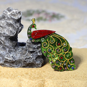 Broșe de păun cu stras arcilic lucrate manual pentru femei, copii, frumusețe, petrecere de păsări, broșă casual, accesorii pentru haine