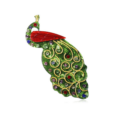 Broșe de păun cu stras arcilic lucrate manual pentru femei, copii, frumusețe, petrecere de păsări, broșă casual, accesorii pentru haine