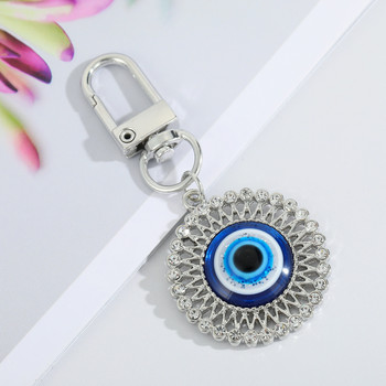 Μπρελόκ Τουρκικό Evil Eye Shiny CZ Crystal Hand of Fatima Charm μπρελόκ για γυναίκες Ανδρικά κλειδιά αυτοκινήτου Τσάντα πλάτης Αξεσουάρ μπρελόκ