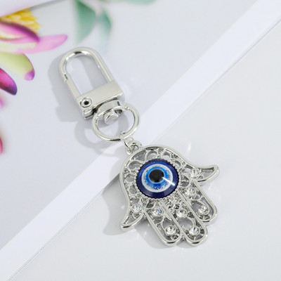 Breloc turcesc Evil Eye, strălucitor, cristal CZ, mâna lui Fatima, breloc chei pentru femei, bărbați, chei mașini, geantă, rucsac, breloc, accesorii