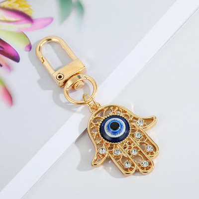Breloc turcesc Evil Eye, strălucitor, cristal CZ, mâna lui Fatima, breloc chei pentru femei, bărbați, chei mașini, geantă, rucsac, breloc, accesorii
